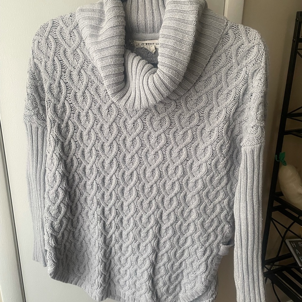 Grey cowl neck sweater